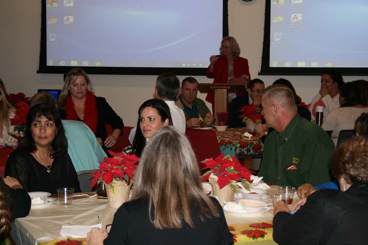 People enjoying the Holiday Party