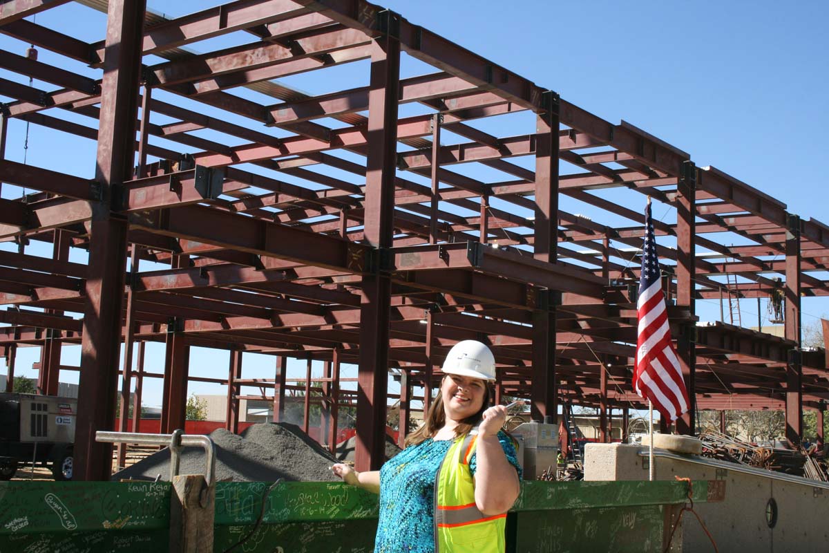 People enjoying the Topping Out event