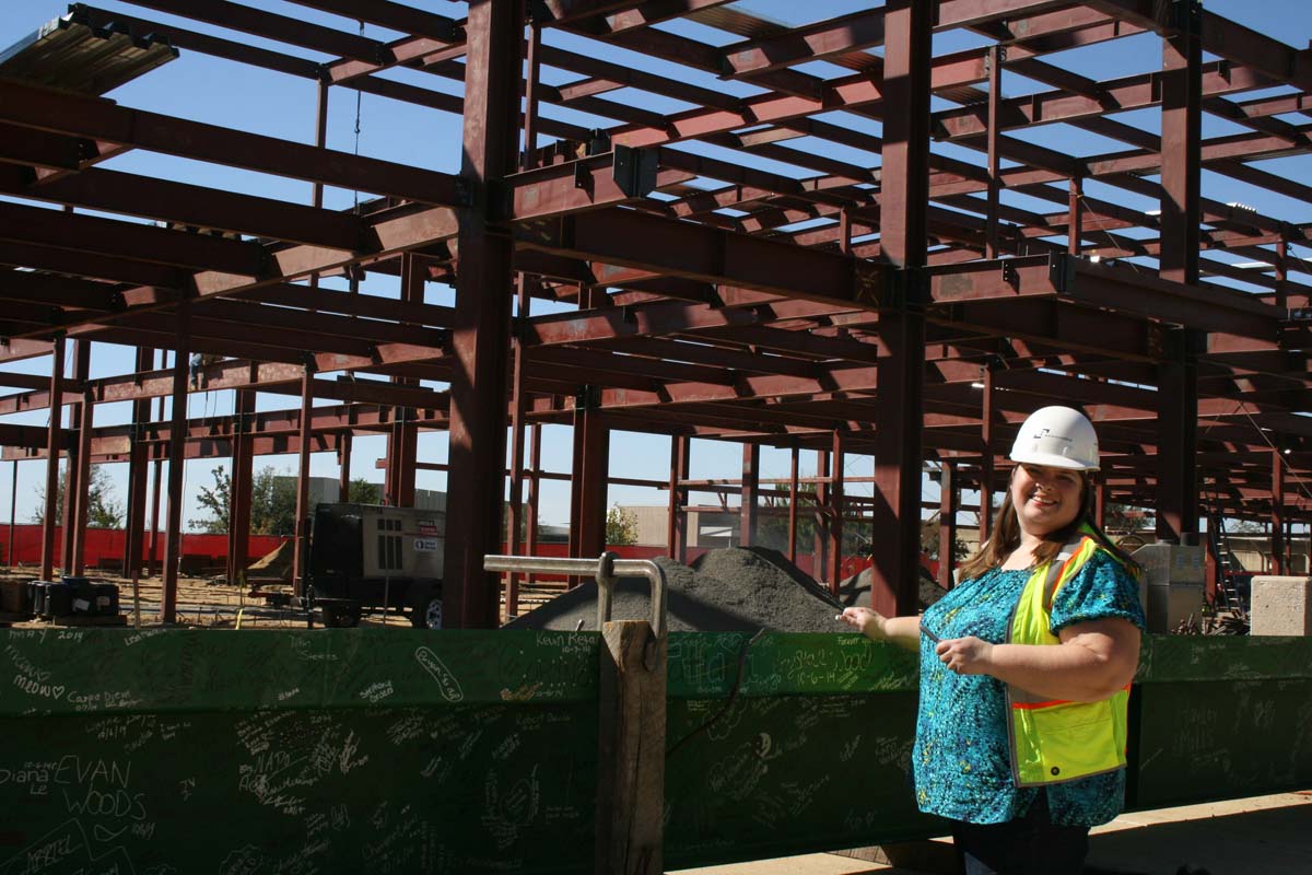People enjoying the Topping Out event