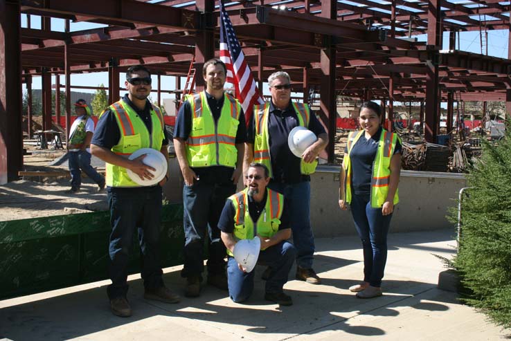 People enjoying the Topping Out event
