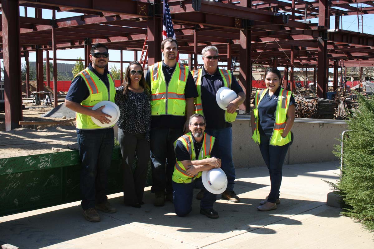 People enjoying the Topping Out event