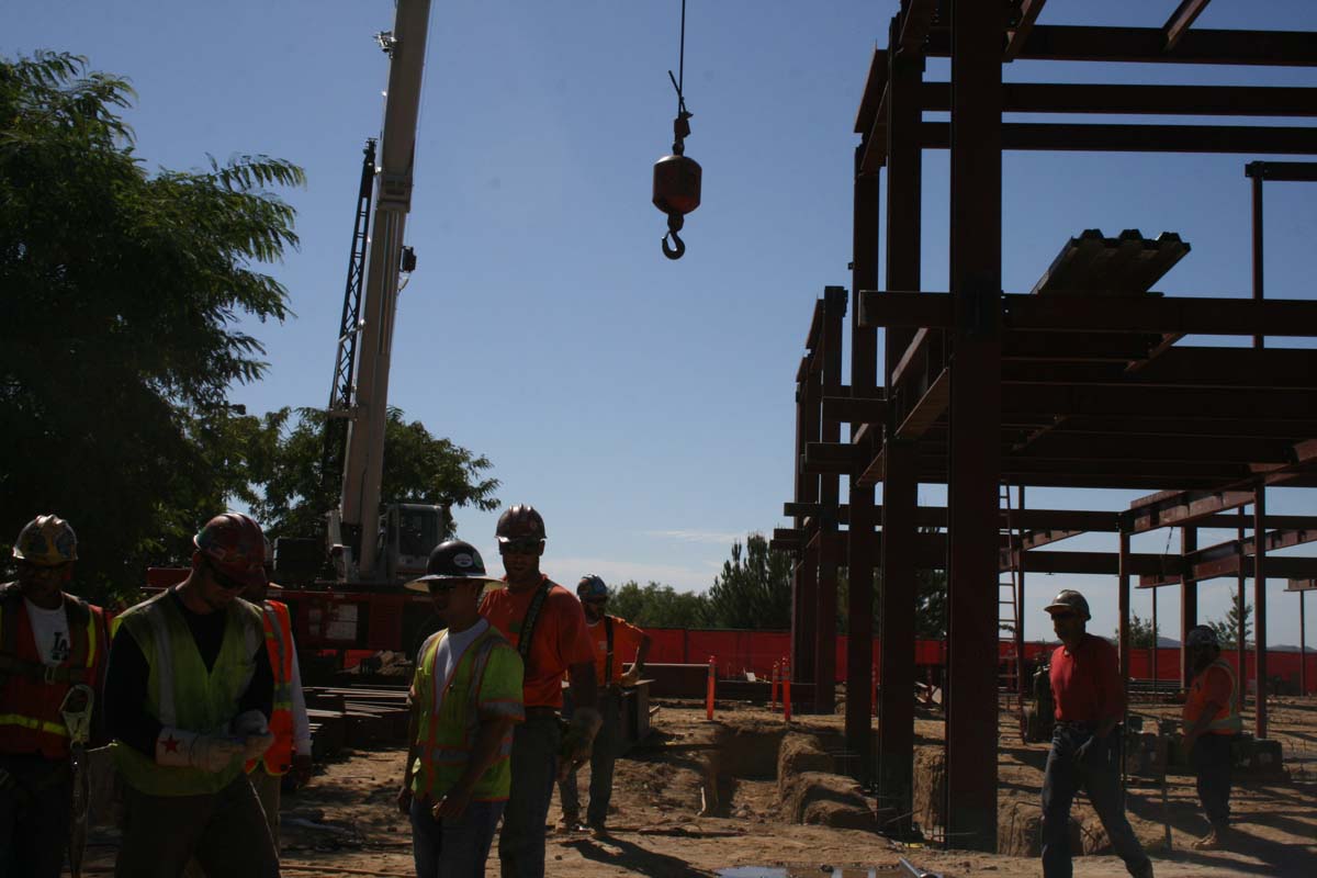 People enjoying the Topping Out event