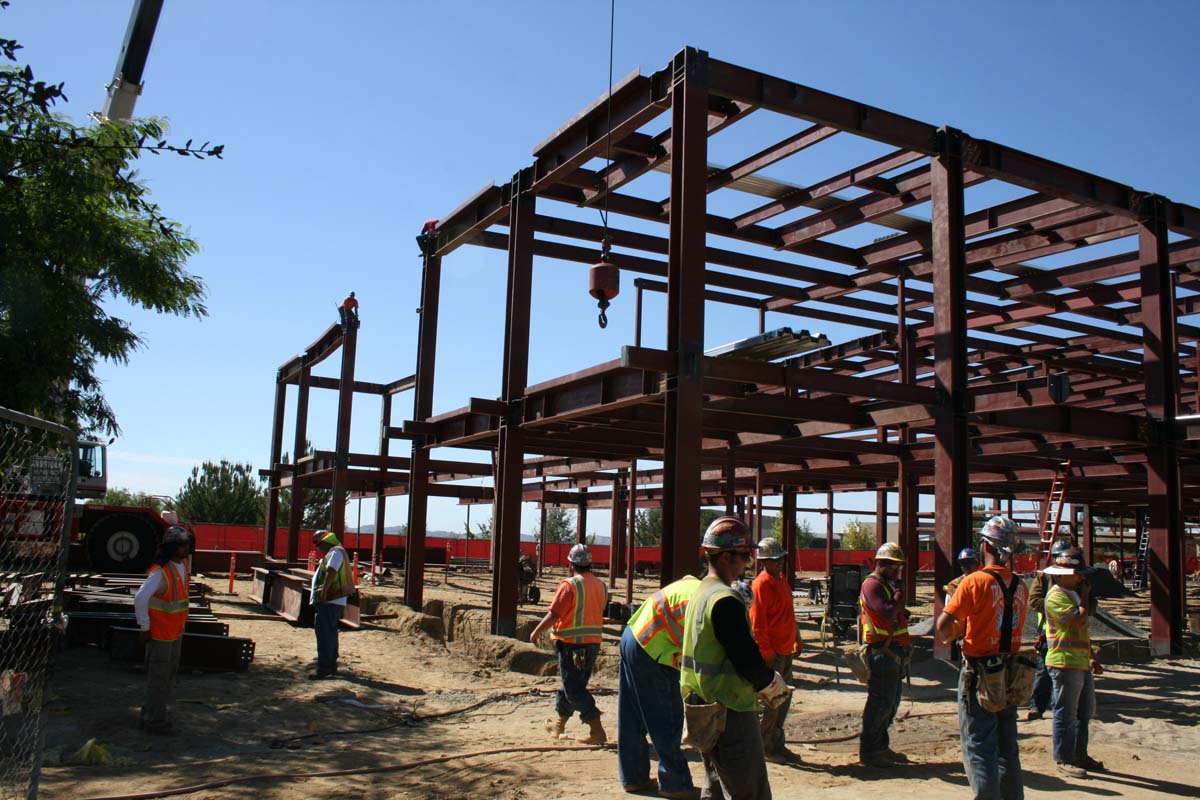 People enjoying the Topping Out event