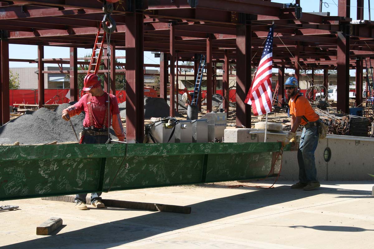 People enjoying the Topping Out event