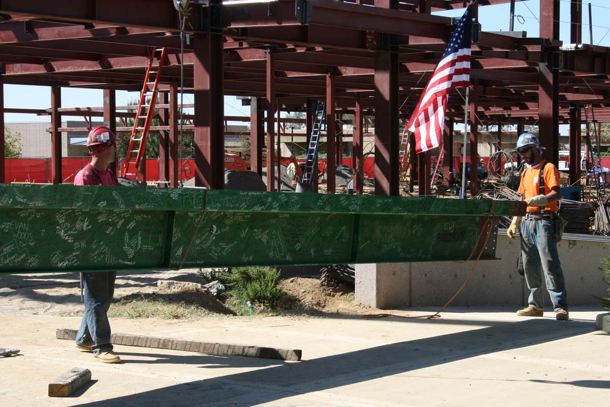 People enjoying the Topping Out event