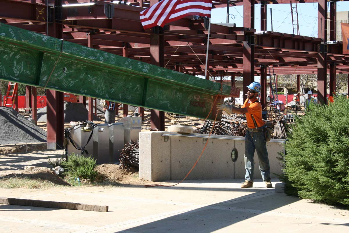 People enjoying the Topping Out event