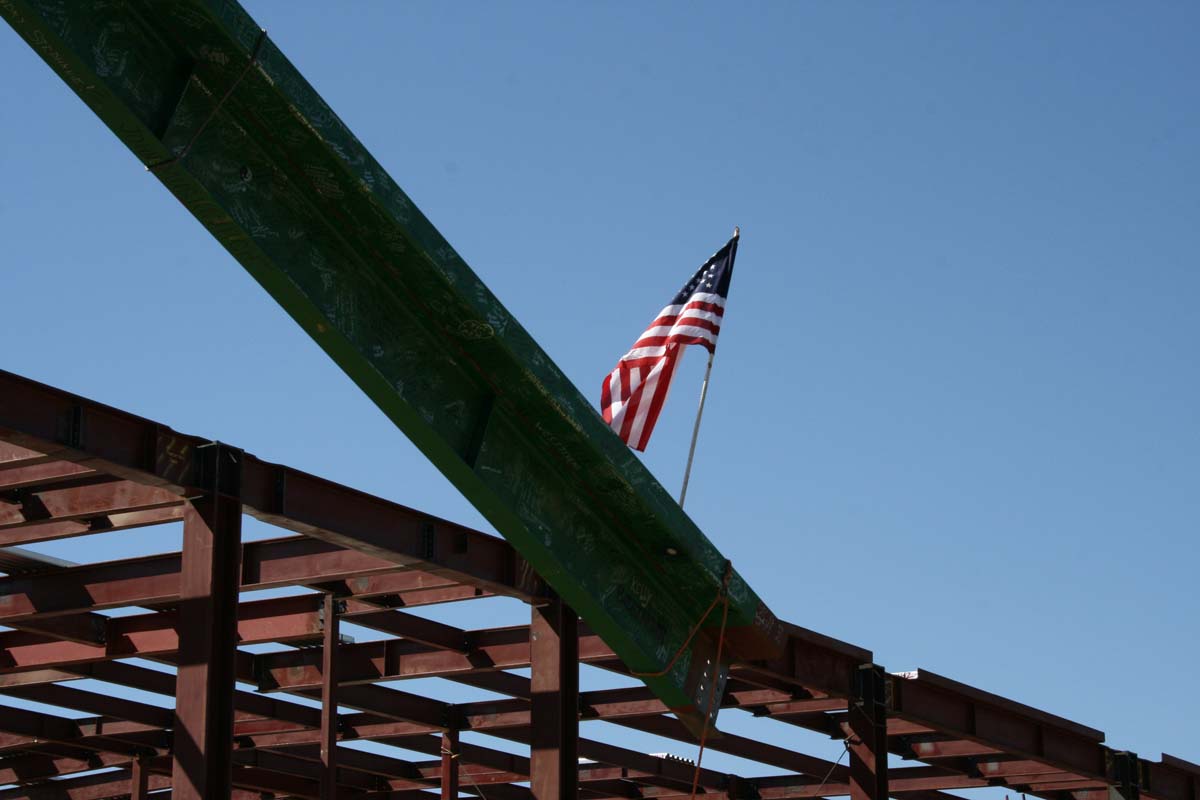 People enjoying the Topping Out event