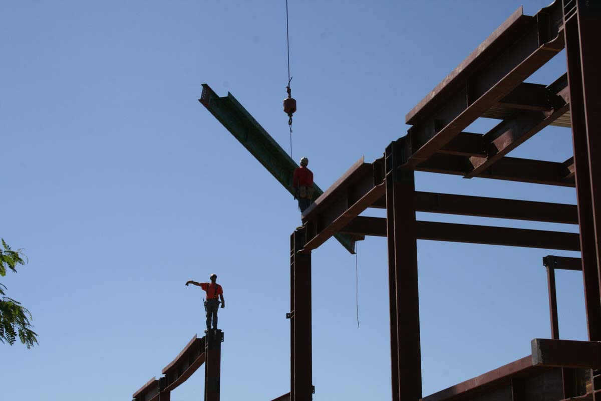 People enjoying the Topping Out event