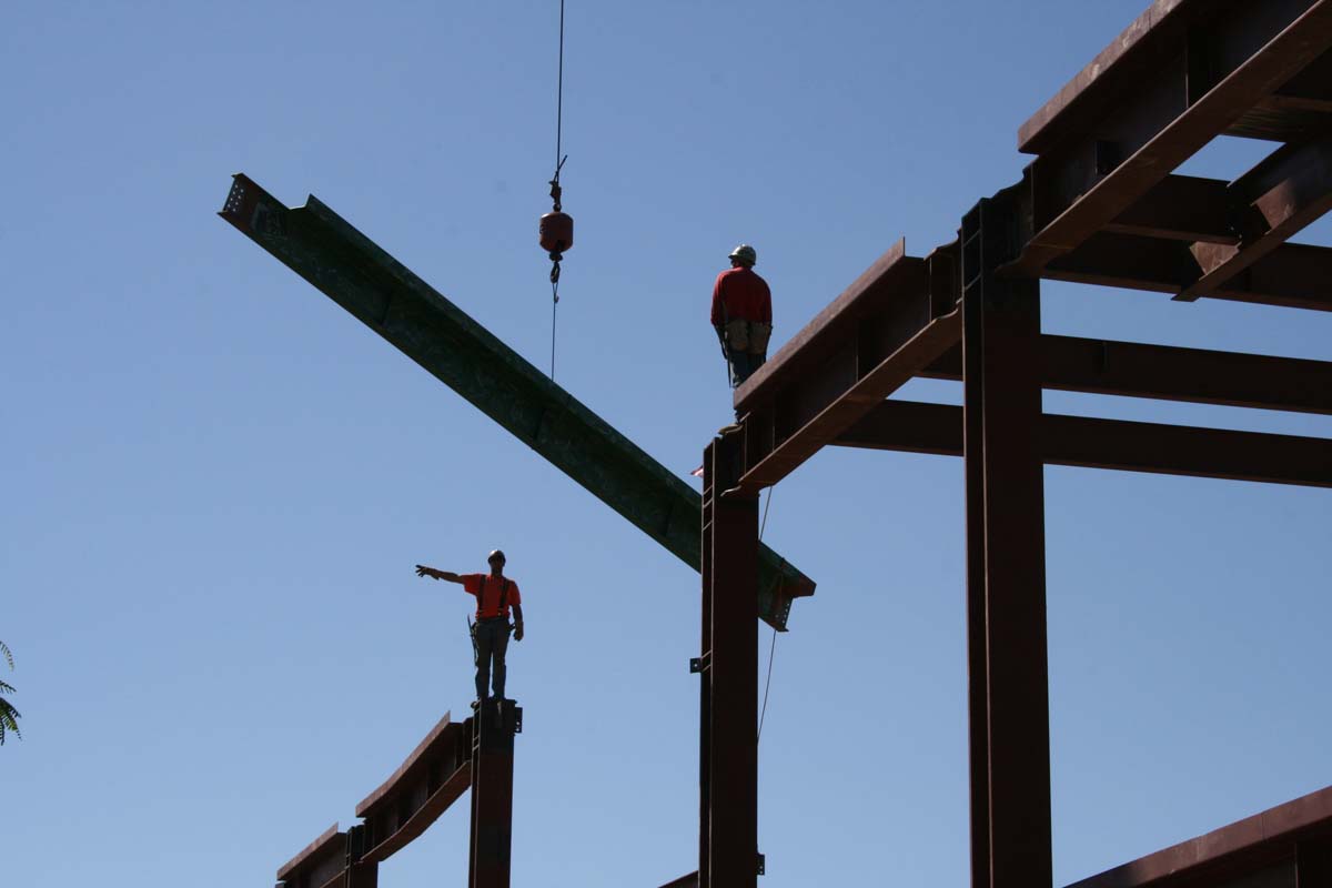 People enjoying the Topping Out event