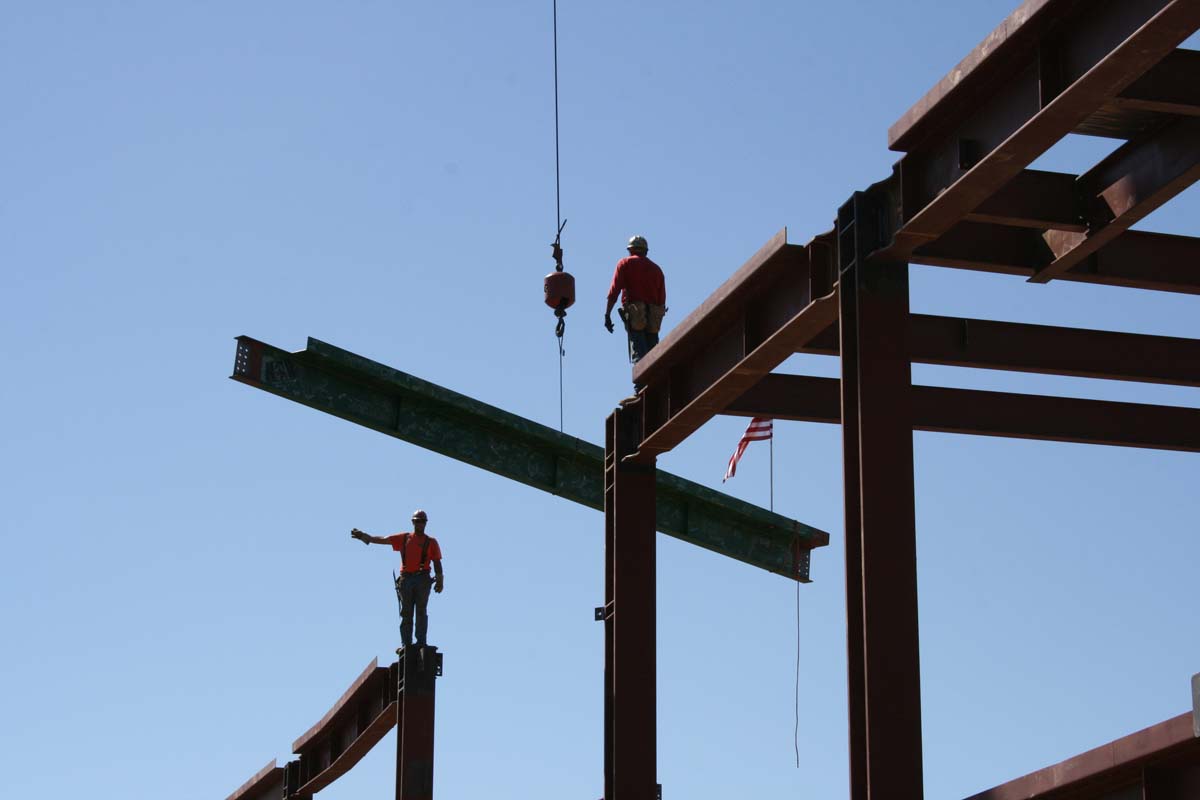 People enjoying the Topping Out event