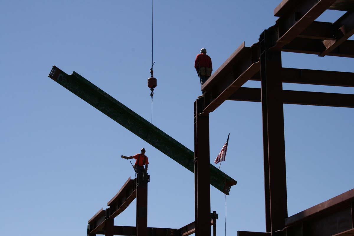 People enjoying the Topping Out event