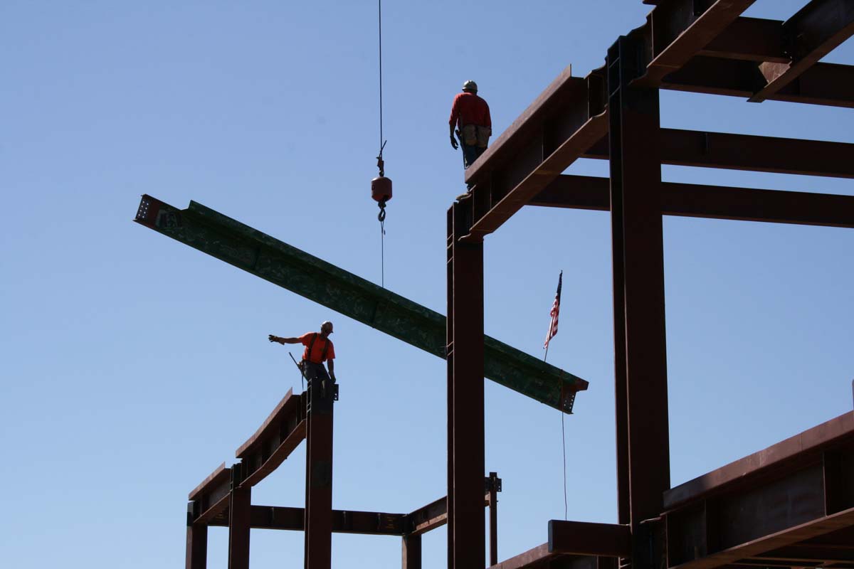 People enjoying the Topping Out event