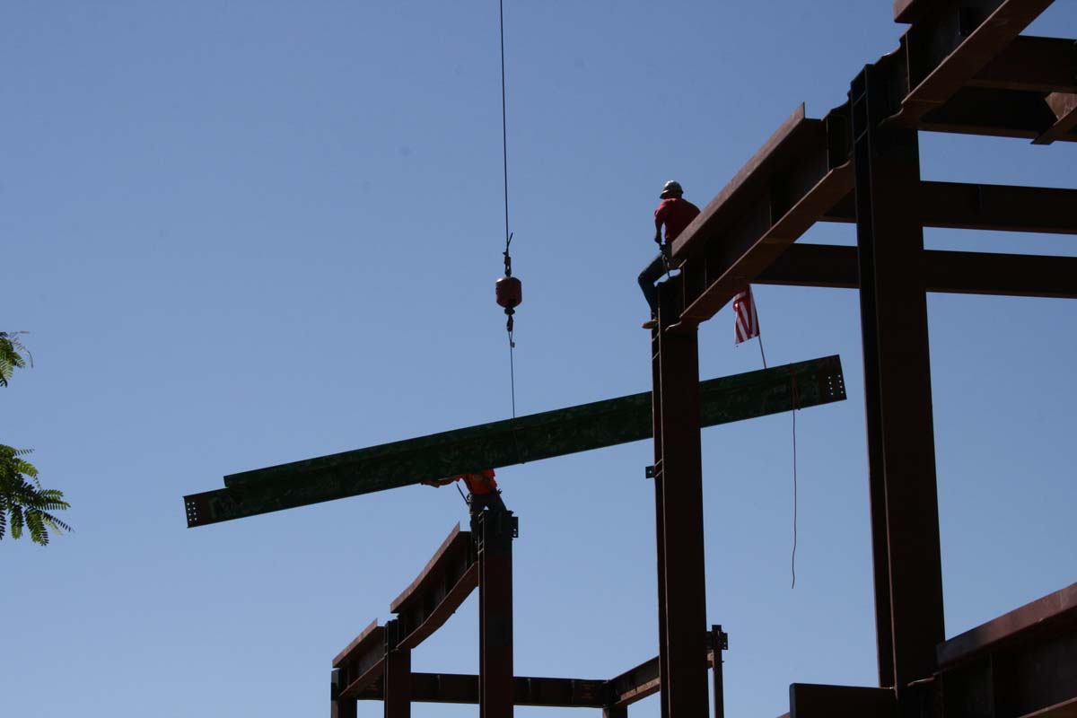 People enjoying the Topping Out event