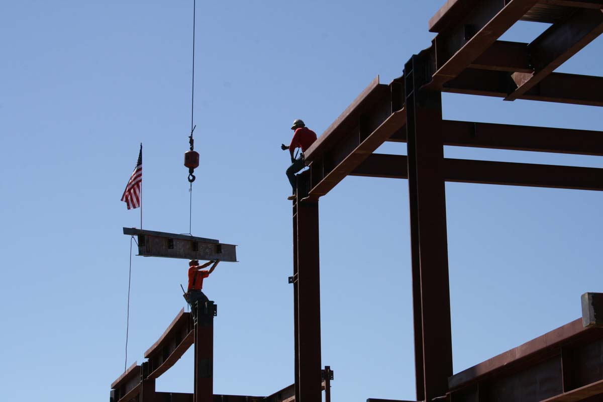 People enjoying the Topping Out event