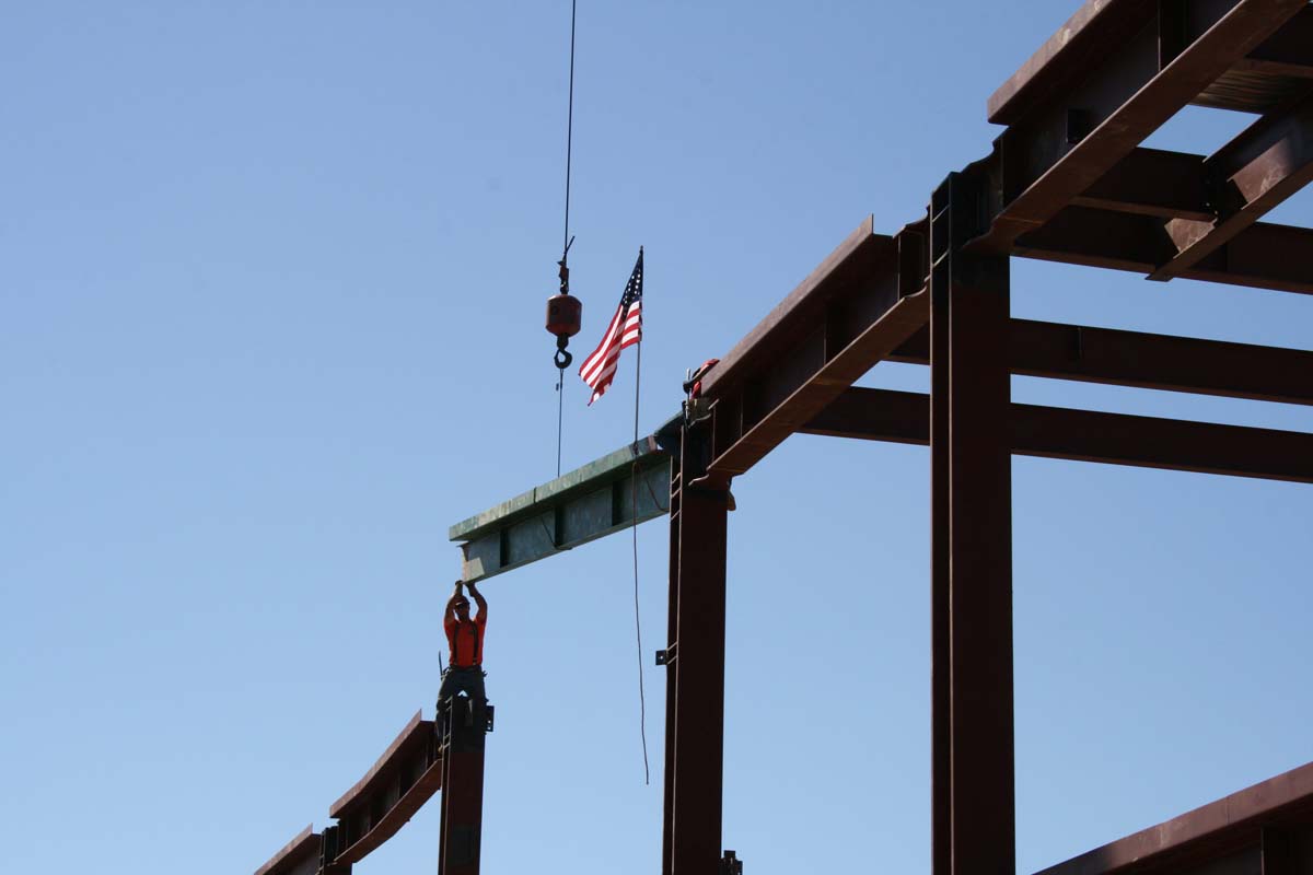 People enjoying the Topping Out event