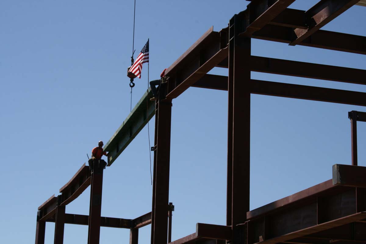 People enjoying the Topping Out event