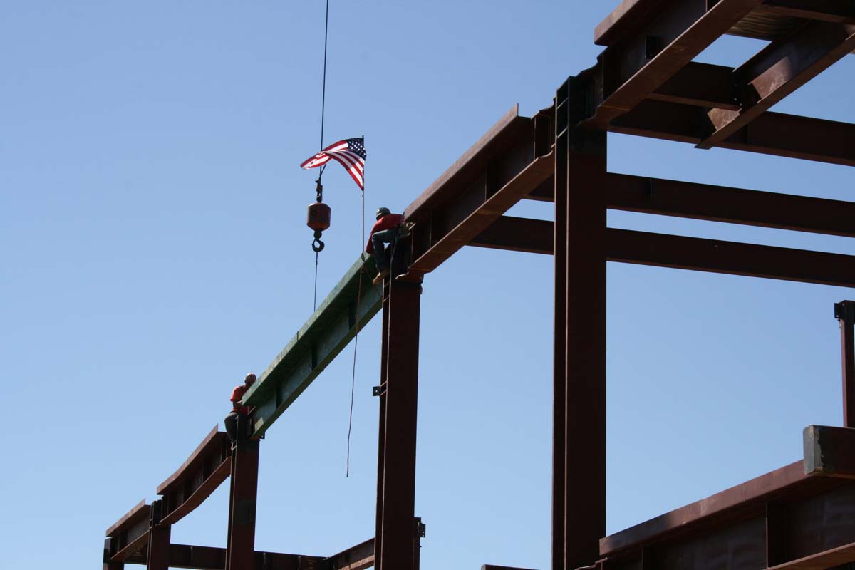 People enjoying the Topping Out event