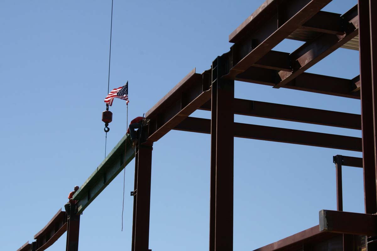 People enjoying the Topping Out event