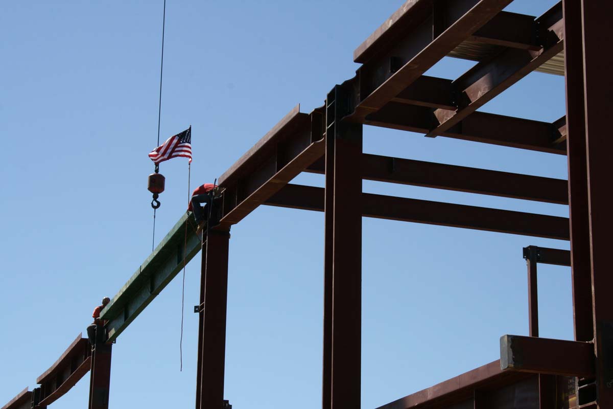People enjoying the Topping Out event