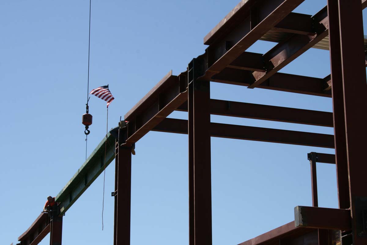 People enjoying the Topping Out event