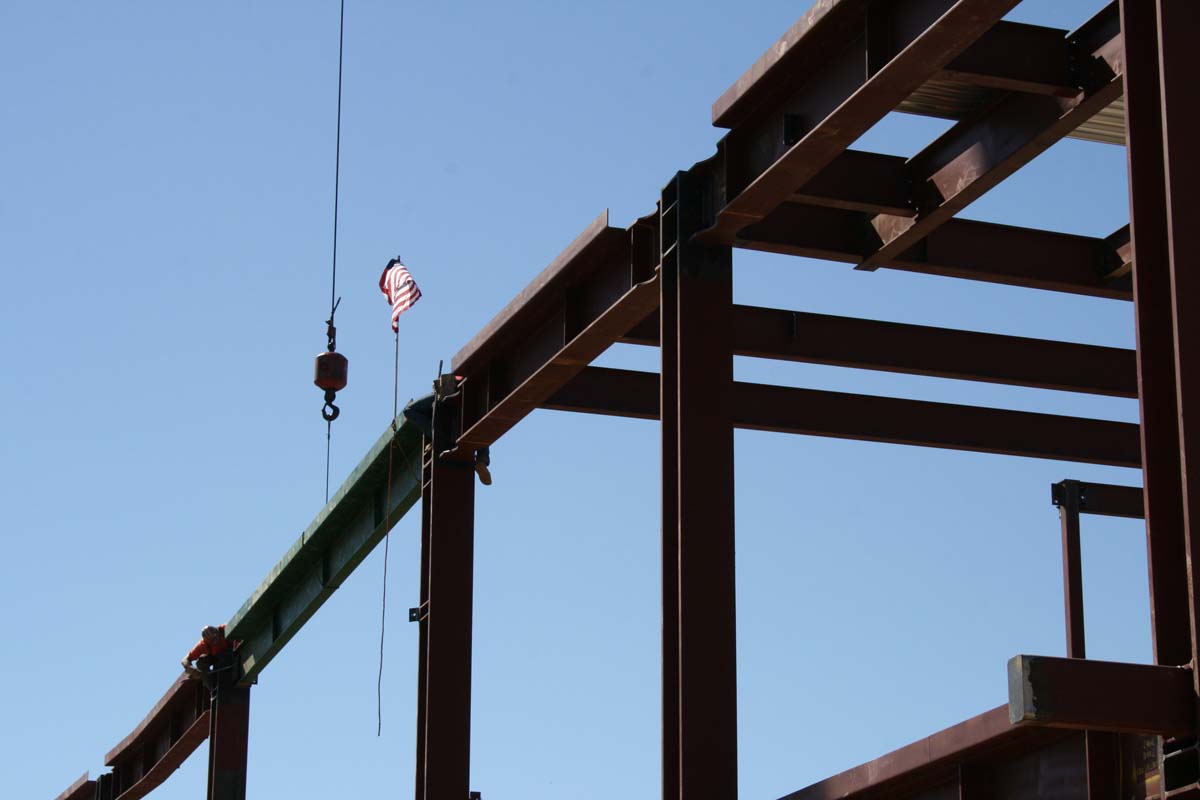People enjoying the Topping Out event