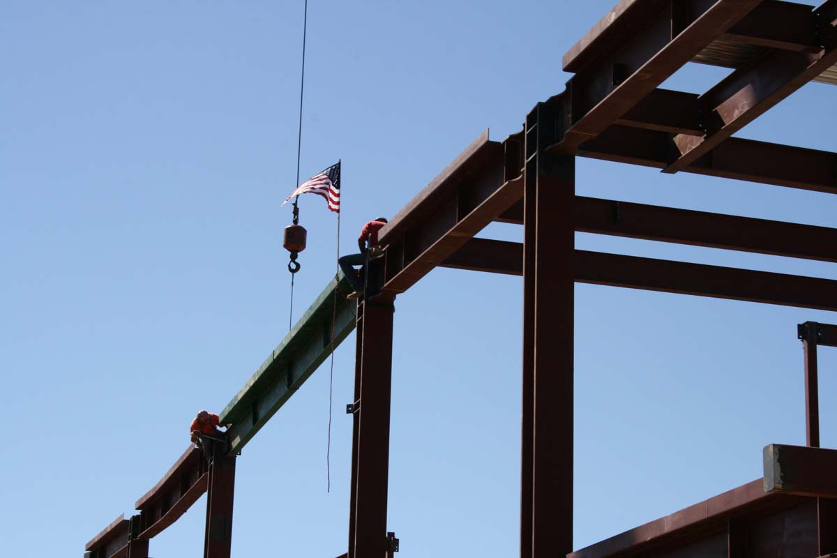 People enjoying the Topping Out event