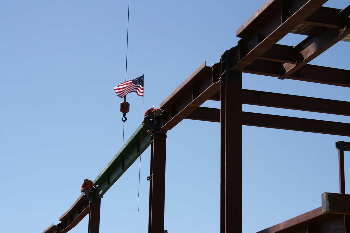 People enjoying the Topping Out event