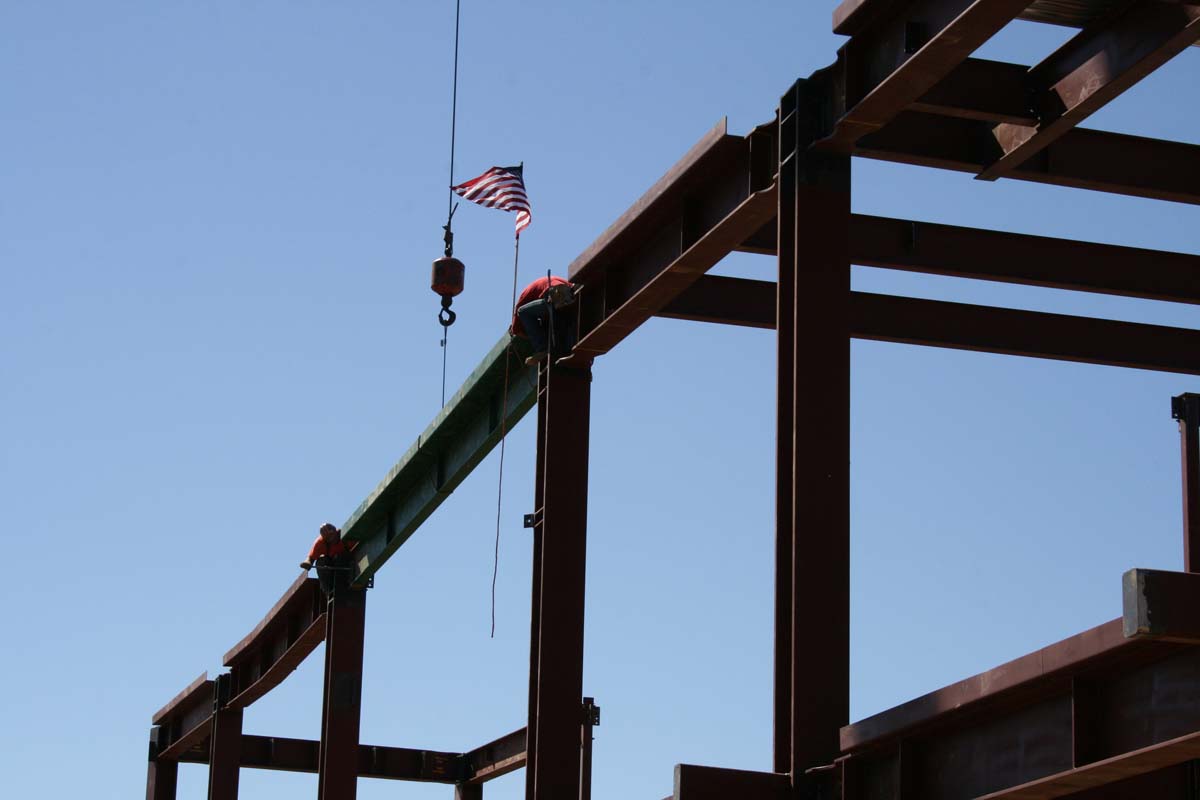 People enjoying the Topping Out event