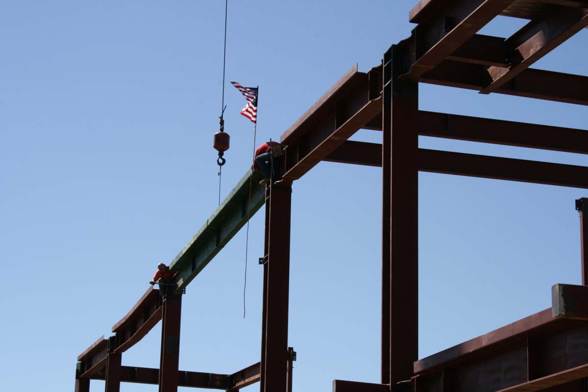 People enjoying the Topping Out event