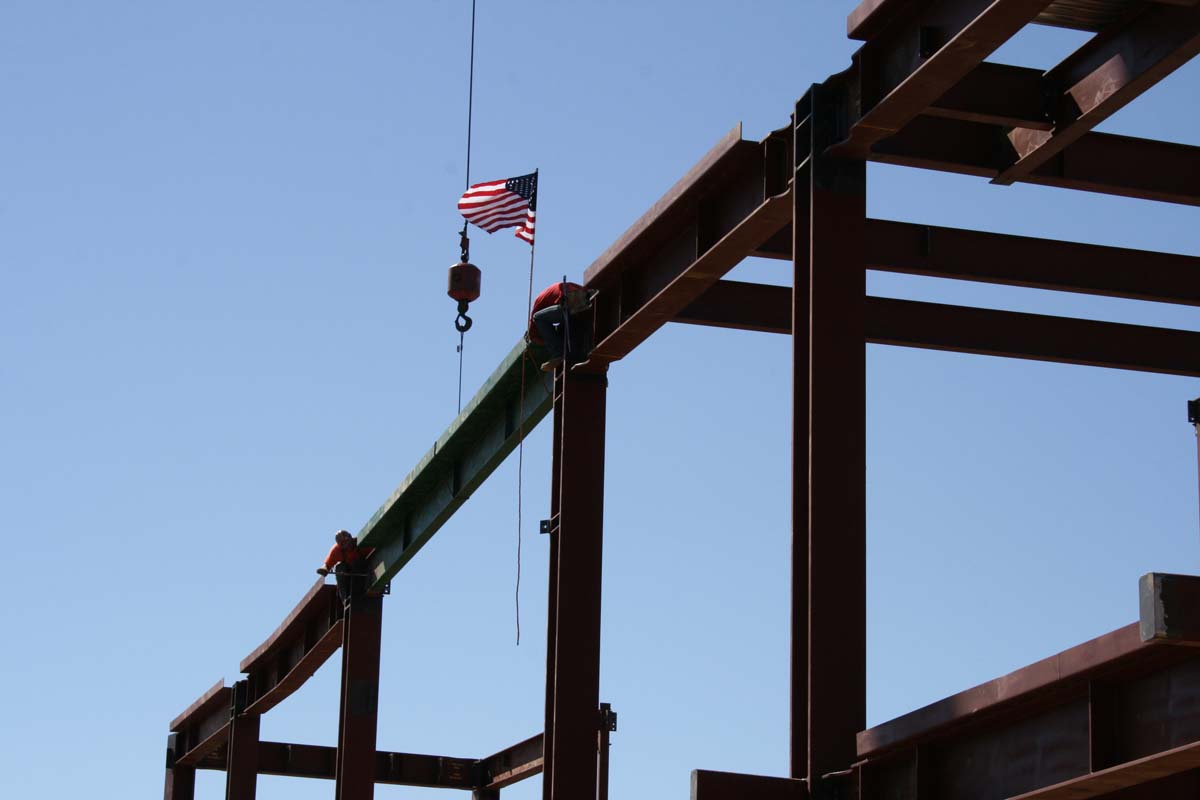 People enjoying the Topping Out event