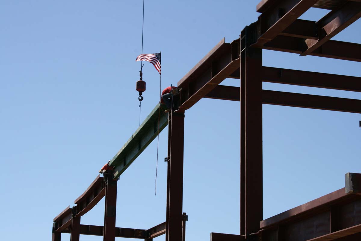 People enjoying the Topping Out event