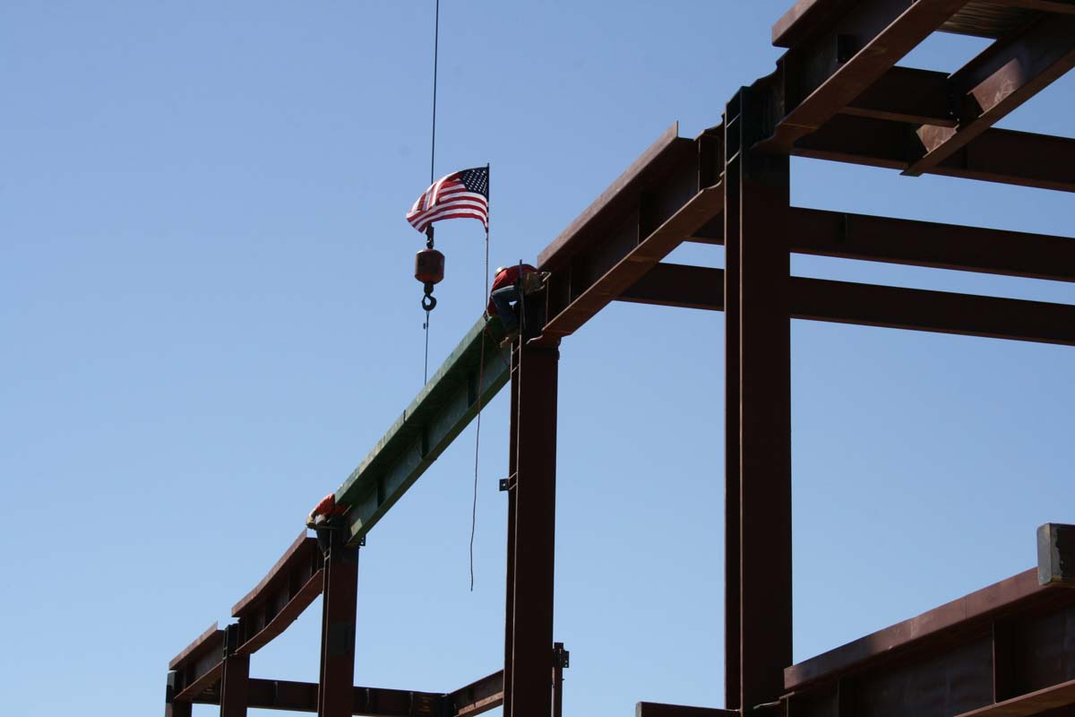 People enjoying the Topping Out event