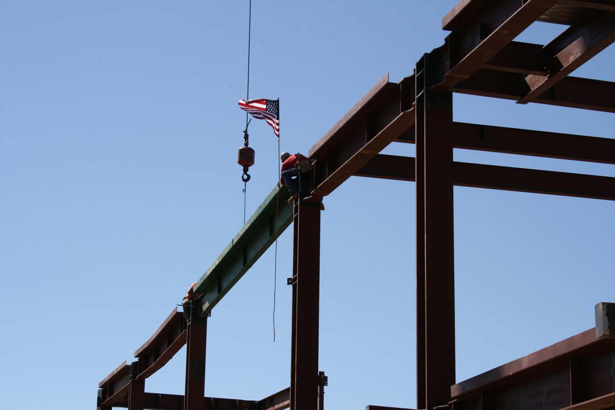 People enjoying the Topping Out event