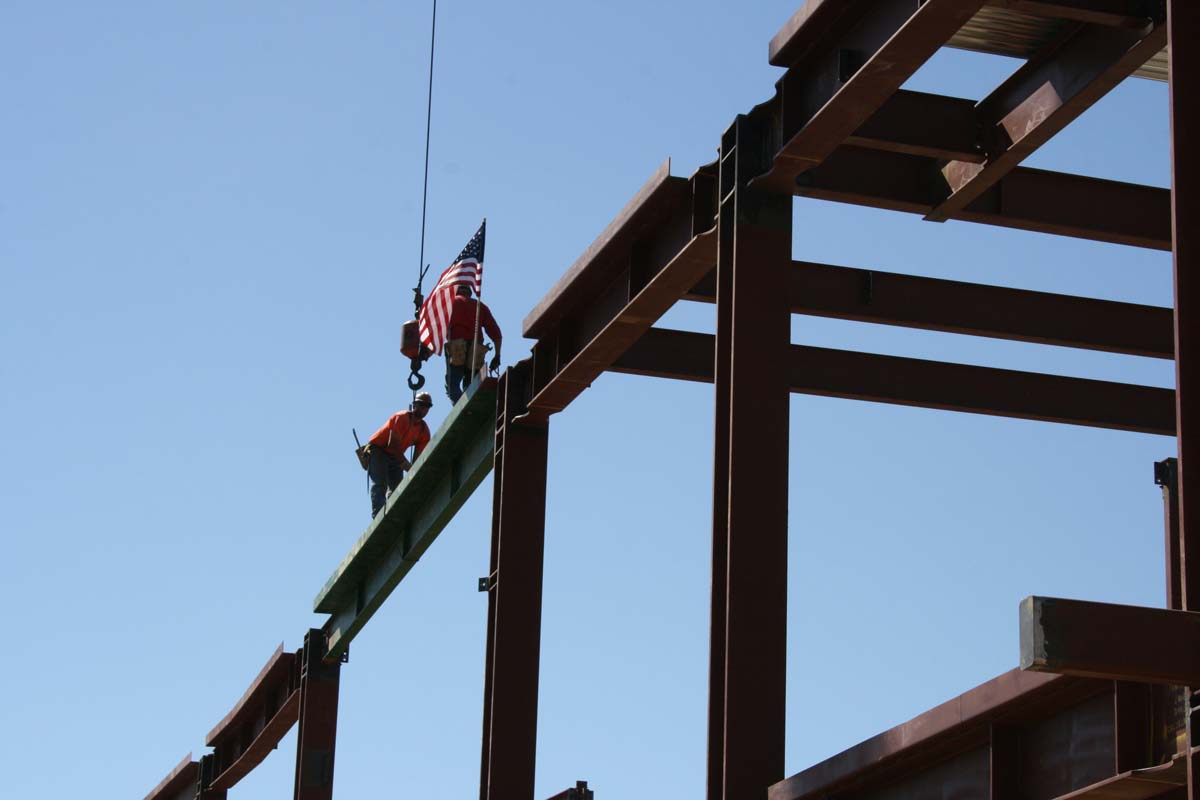People enjoying the Topping Out event