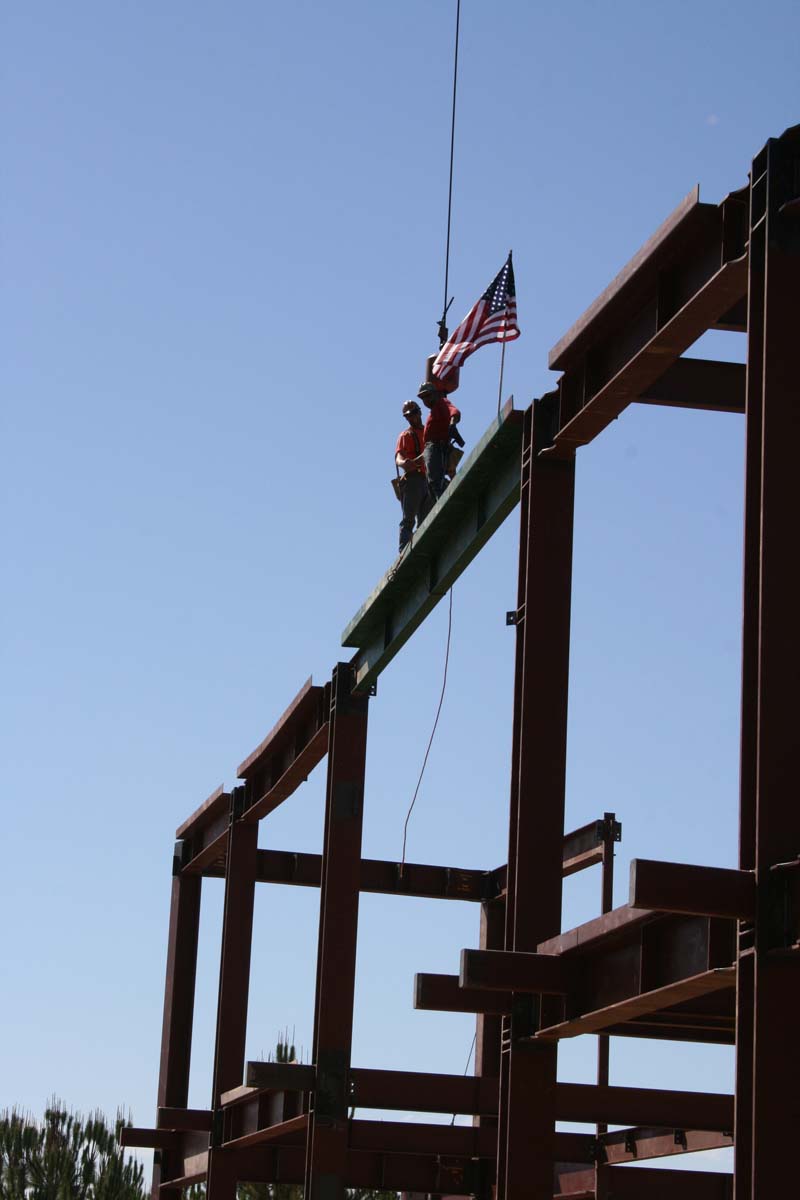 People enjoying the Topping Out event