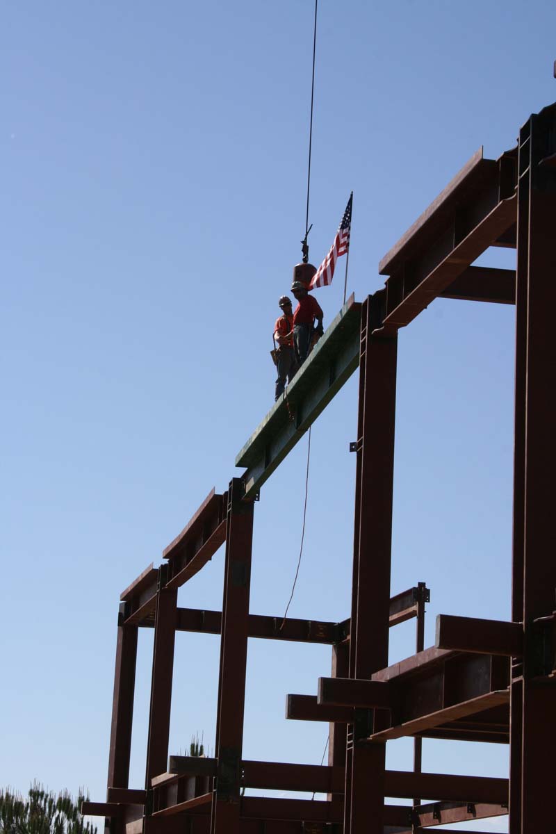People enjoying the Topping Out event