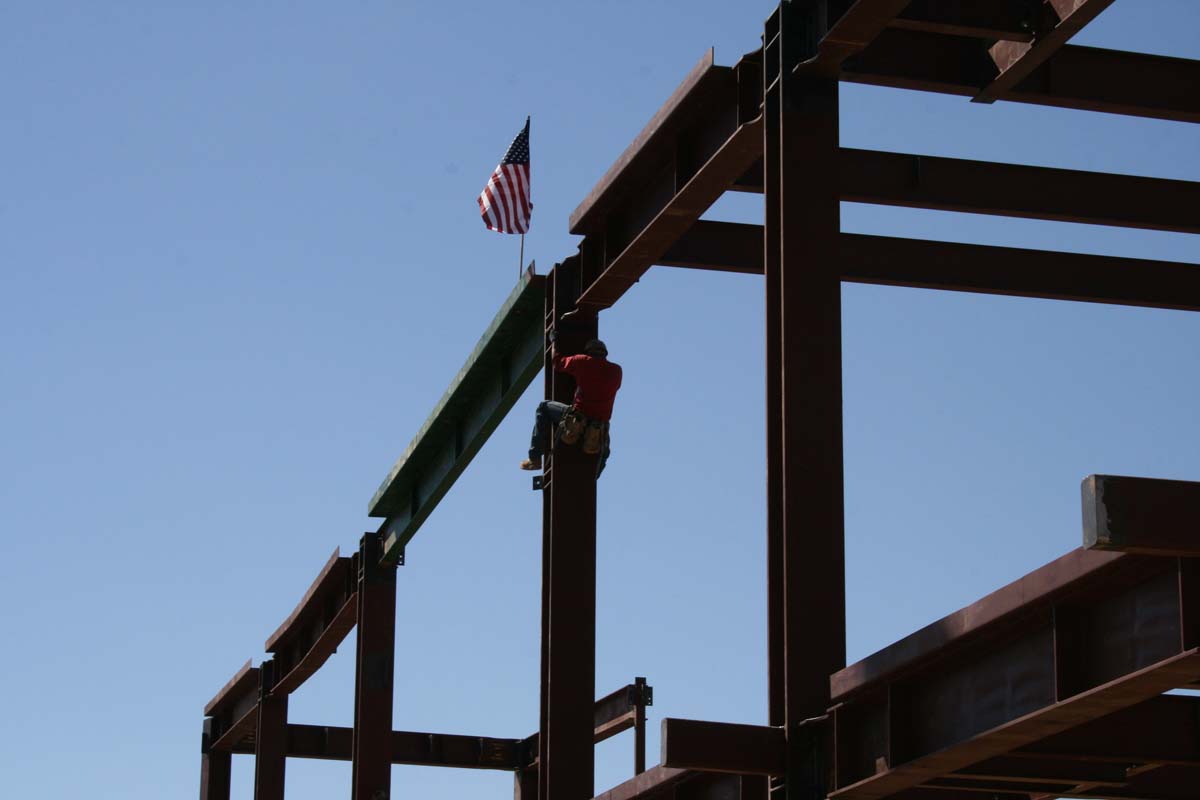 People enjoying the Topping Out event