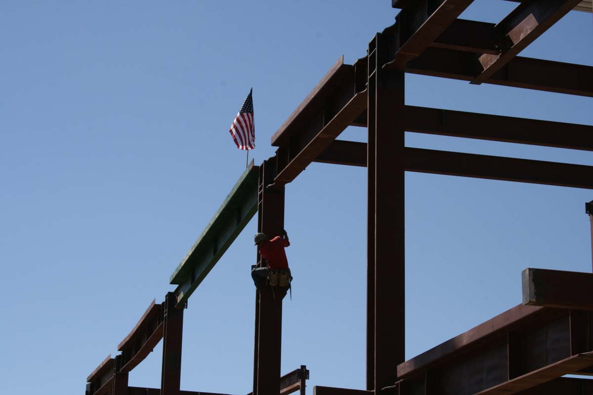 People enjoying the Topping Out event