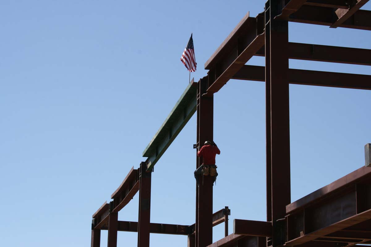 People enjoying the Topping Out event