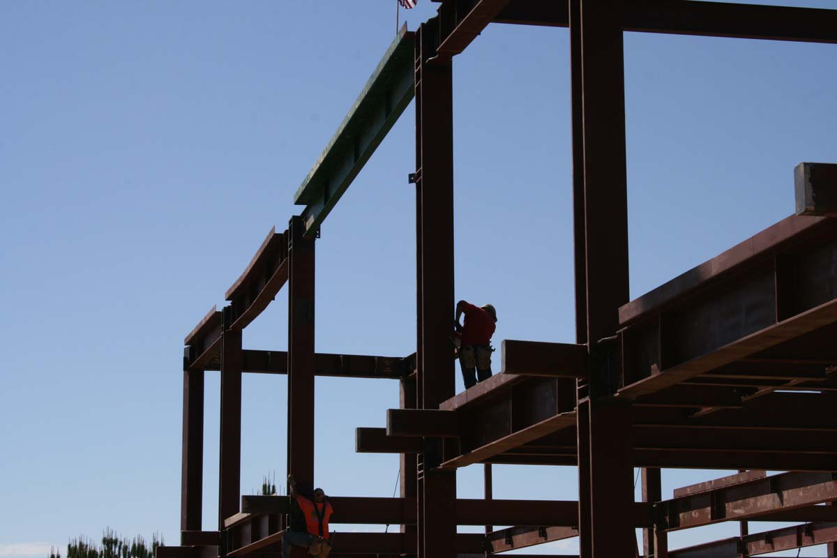 People enjoying the Topping Out event