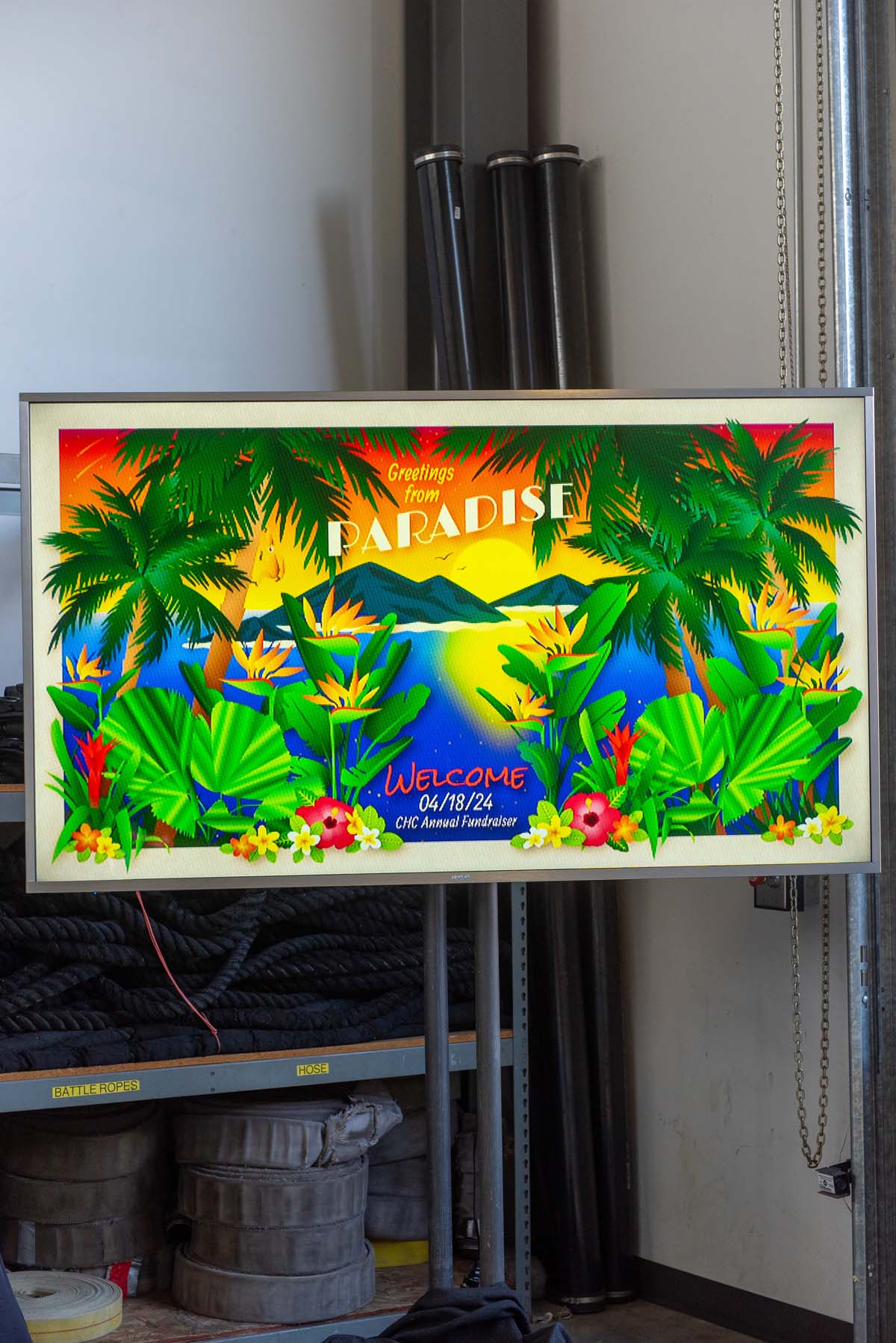 Greetings from Paradise sign