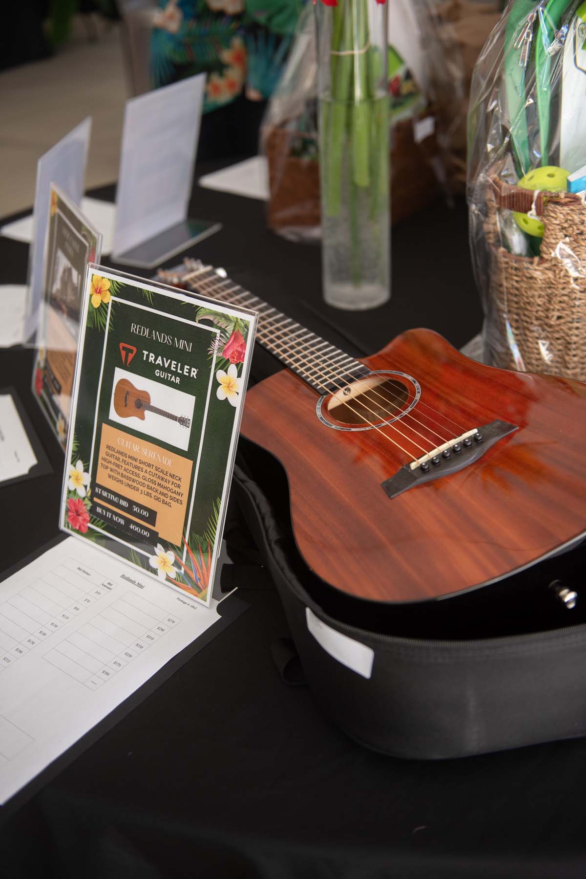 guitar in display at auction