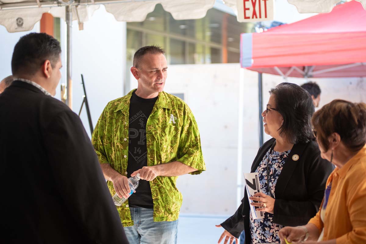 People talking at the event