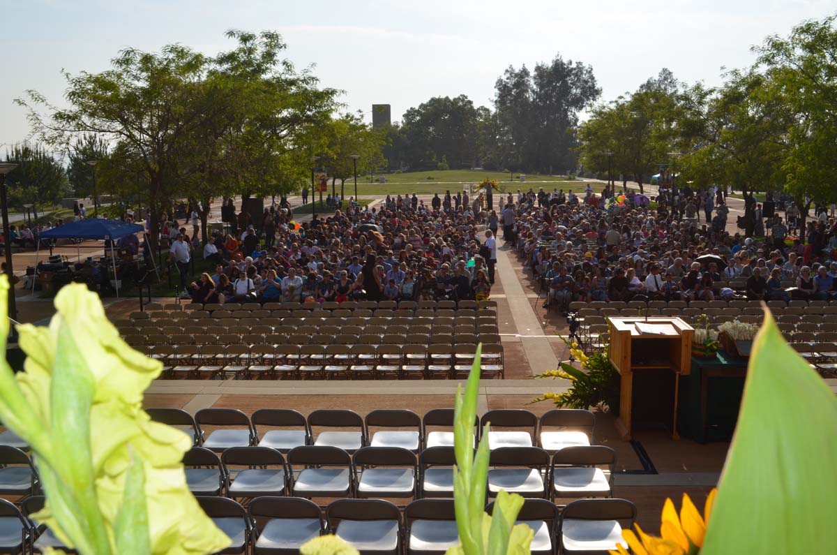 People enjoying Commencement