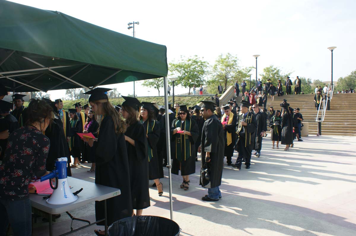People enjoying Commencement