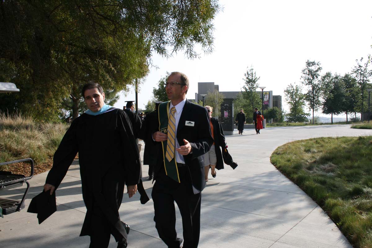 People enjoying Commencement