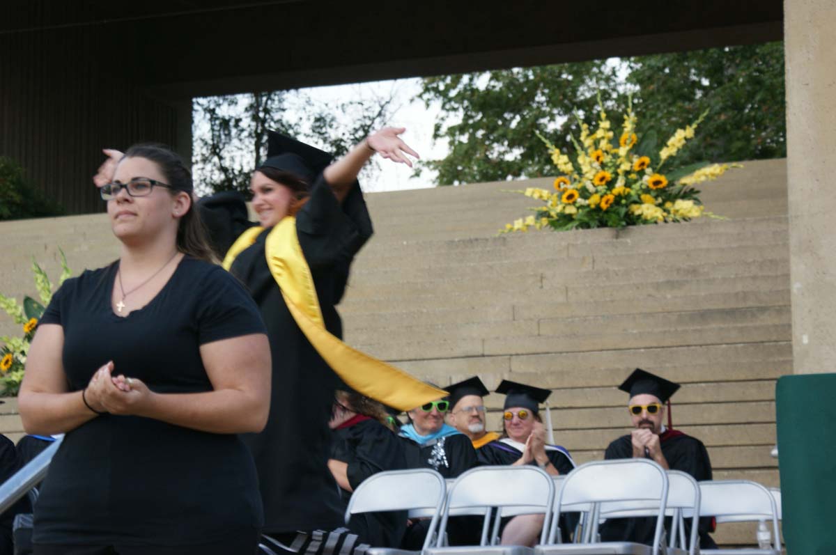People enjoying Commencement