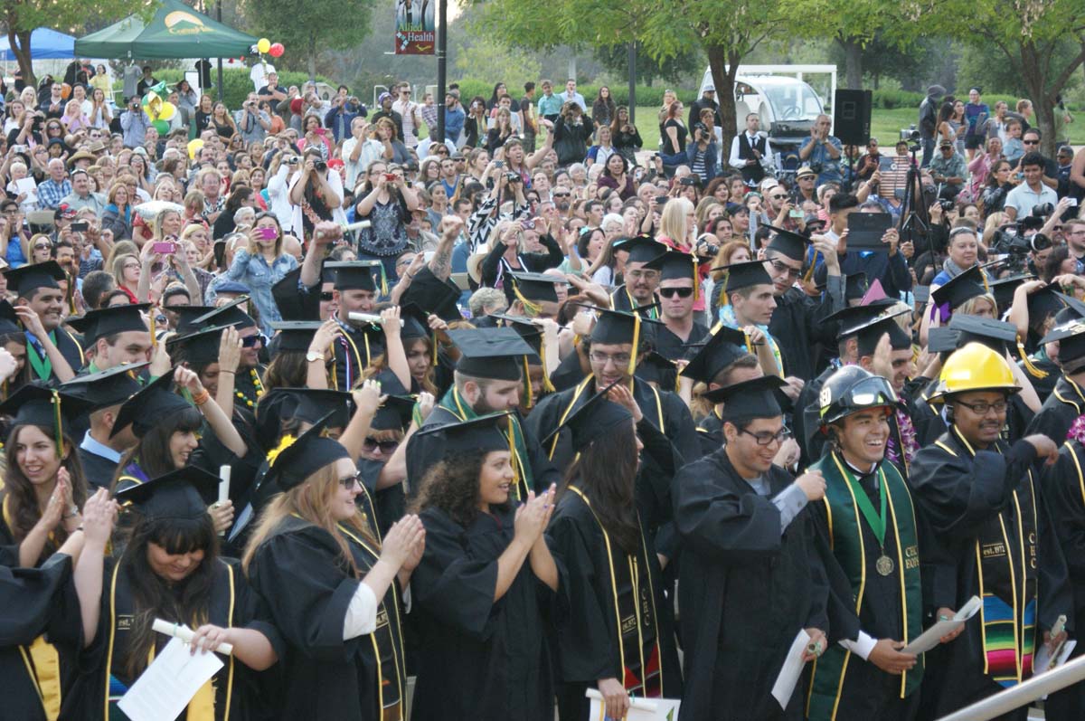 People enjoying Commencement