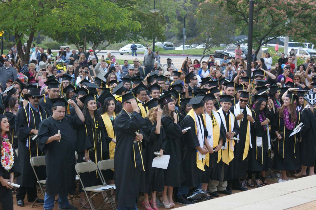 People enjoying Commencement