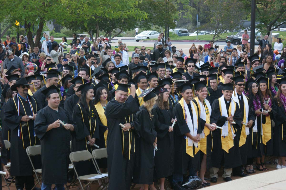 People enjoying Commencement